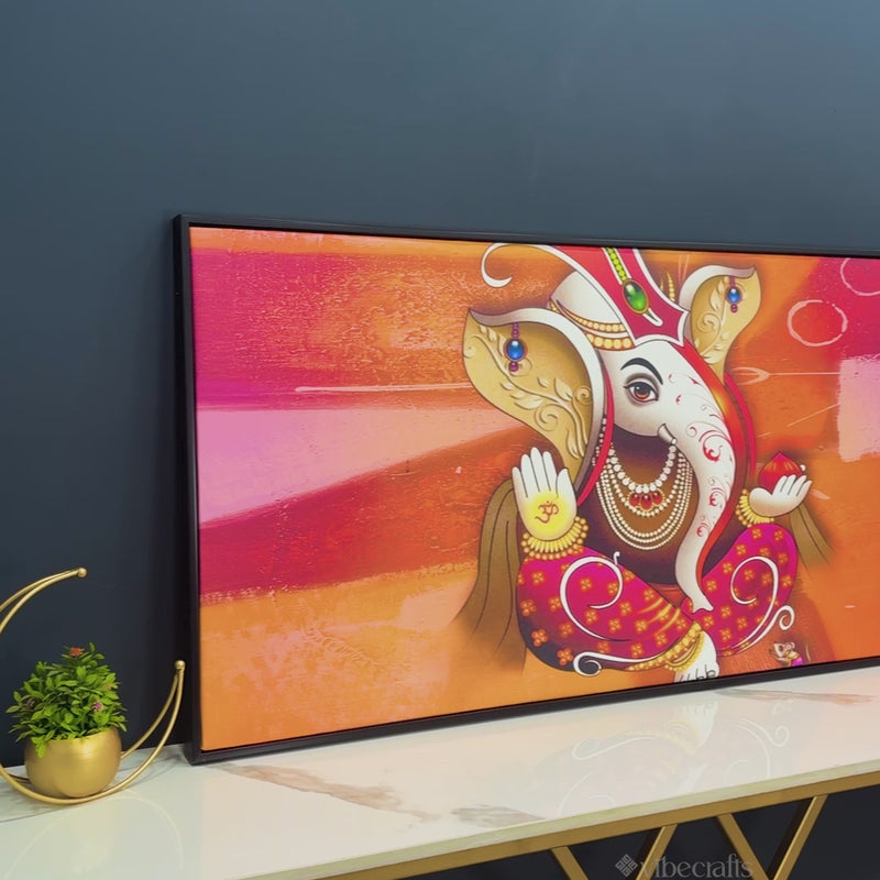 Traditional Lord Ganesh Canvas Wall Painting