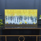 Golden Deer in Dark Forest Canvas Wall Painting