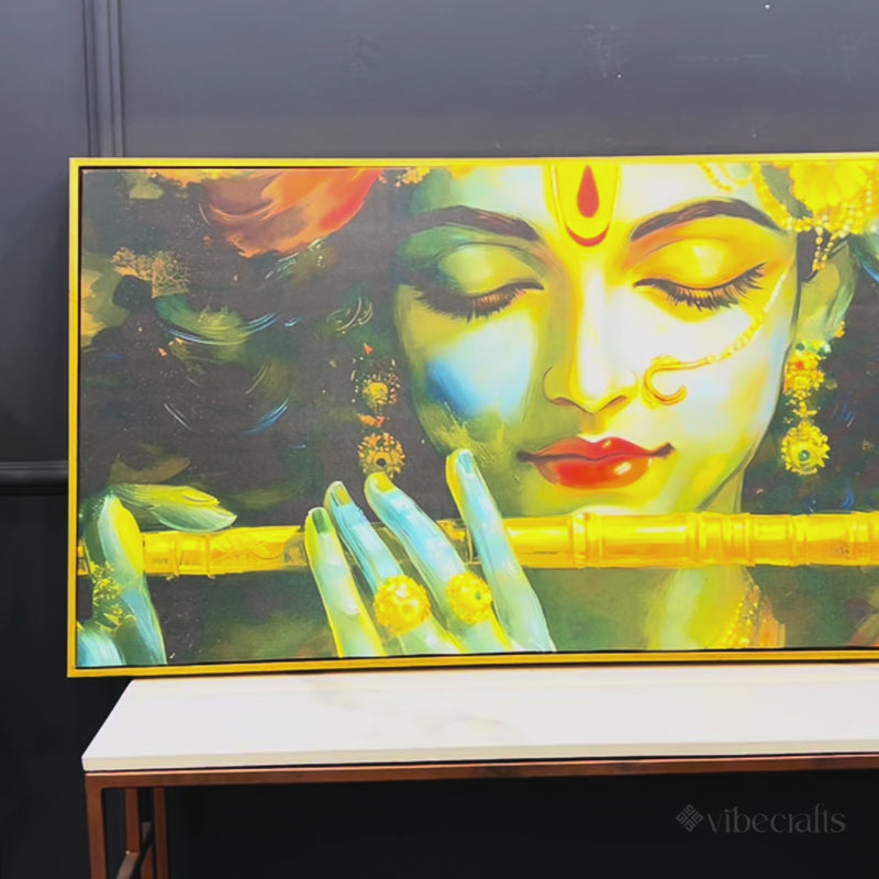 Lord Krishna Modern Spiritual Canvas Painting for Living Room