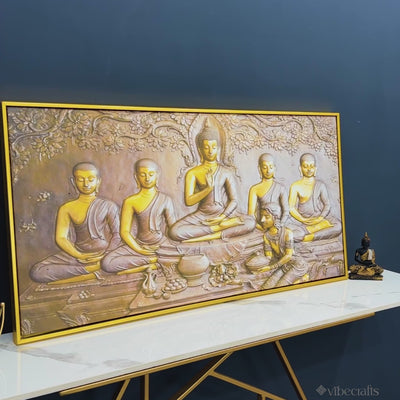 A Premium Golden Buddha Spiritual Canvas Wall Painting