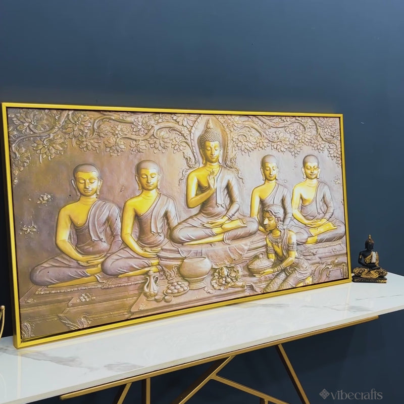 A Premium Golden Buddha Spiritual Canvas Wall Painting