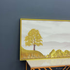 Golden Trees with Beautiful Sunrise Premium Canvas Wall Painting