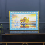 Sri Harmandir Sahib Gurdwara Floral Border Canvas Wall Painting