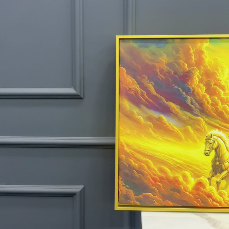 Surya Dev Golden Chariot Premium Wall Painting