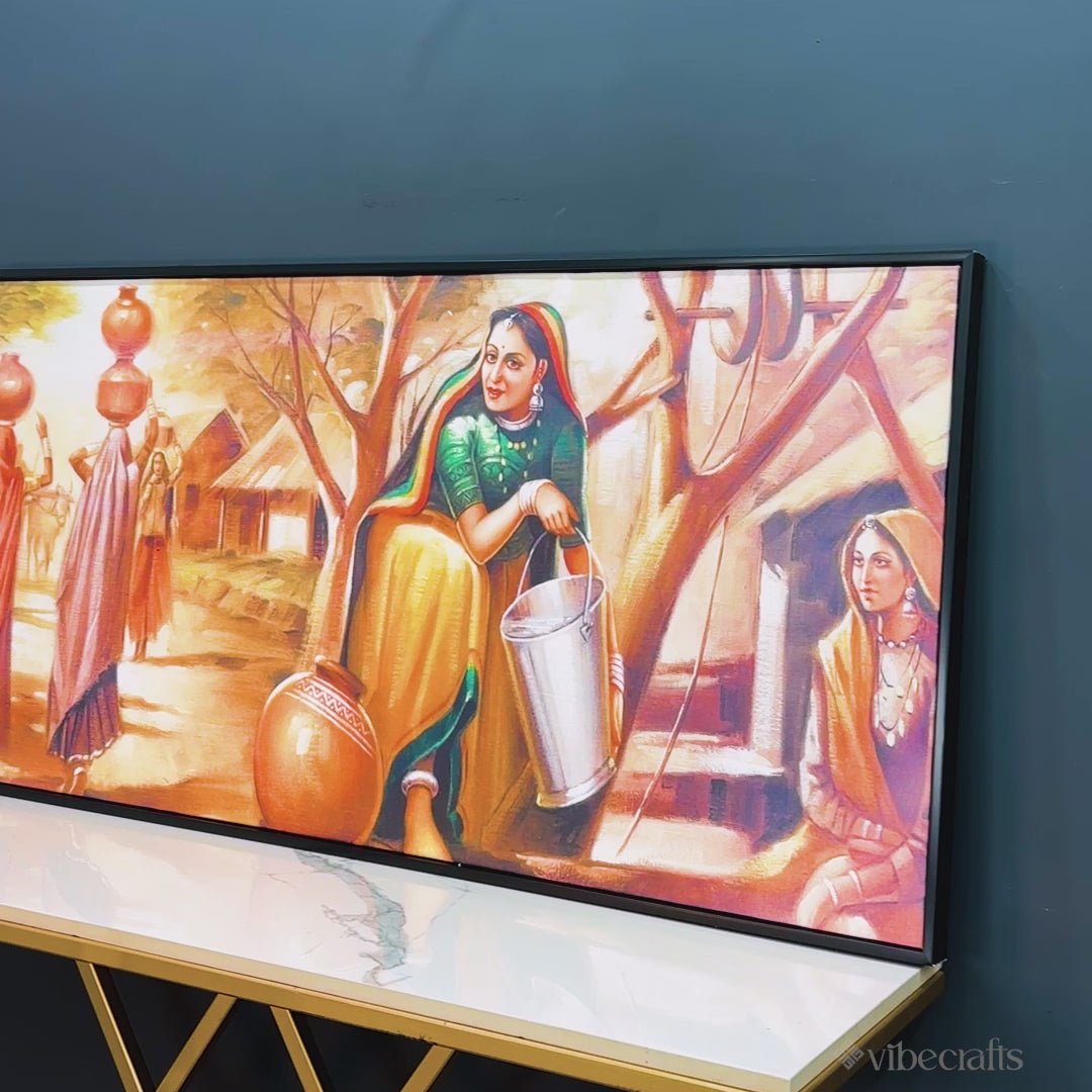 Rajasthani art Water Filling Women Wall Painting