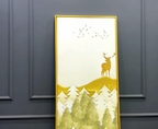 Beautiful Trees with Golden Deers Premium Canvas Wall Painting