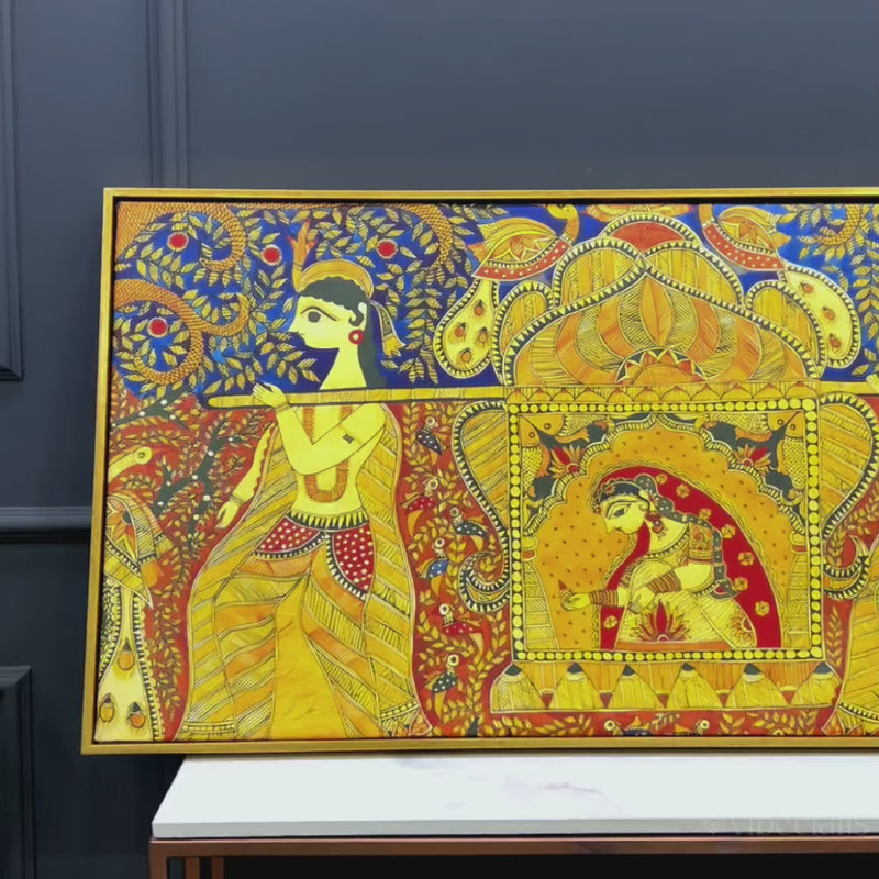 Madhubani Cultural Scene Painting | Premium Ethnic Home Decor