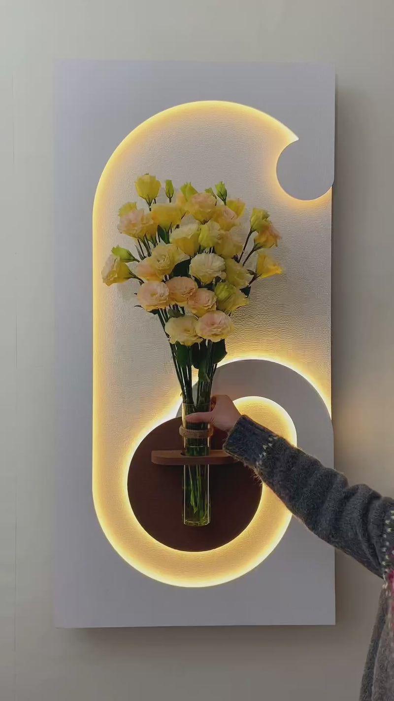 Stylish LED Wall Panel with Flower Holder