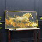 Modern White Horse Canvas Wall Art Abstract Painting for Luxury Home Decor