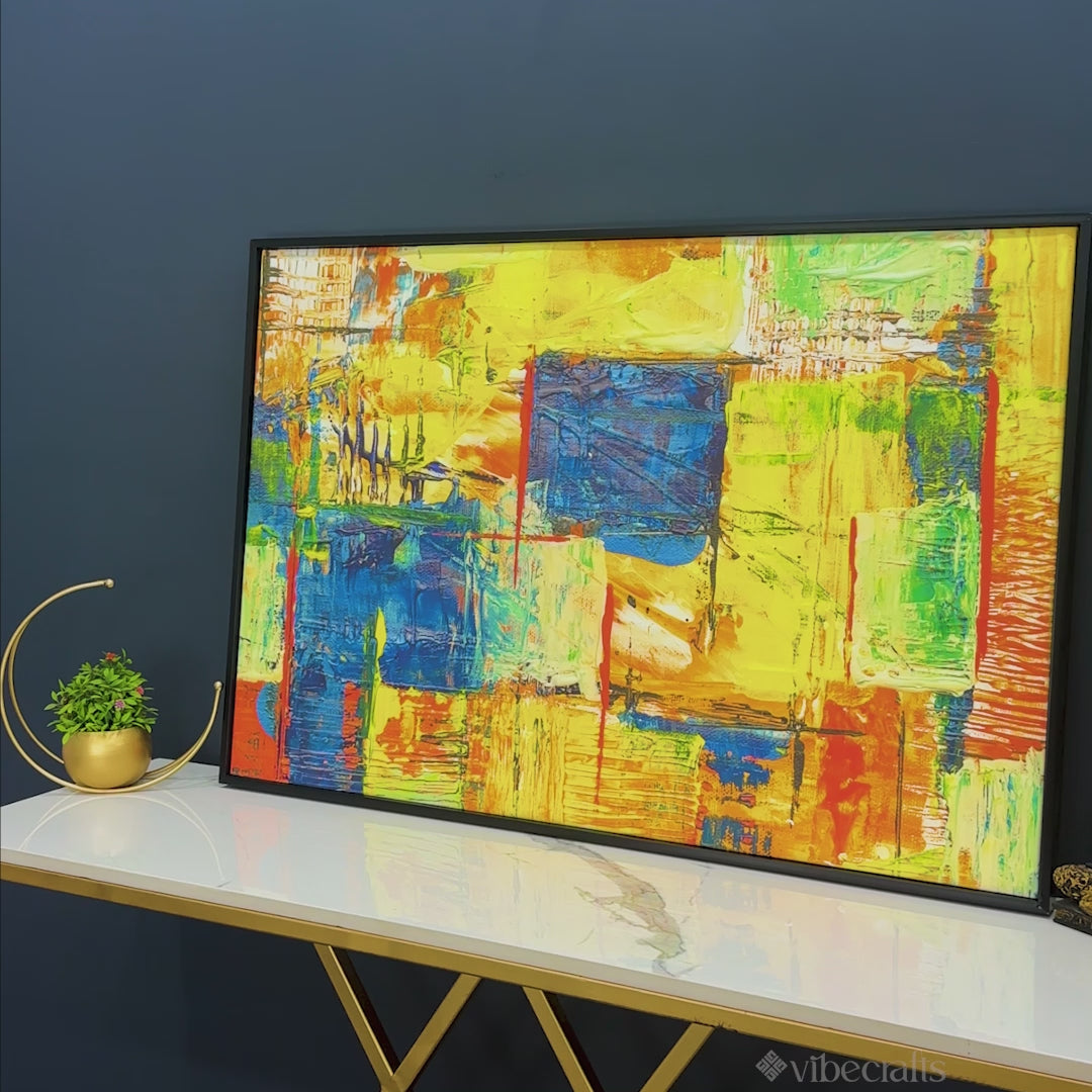 Abstract Art Wall Painting Floating Canvas