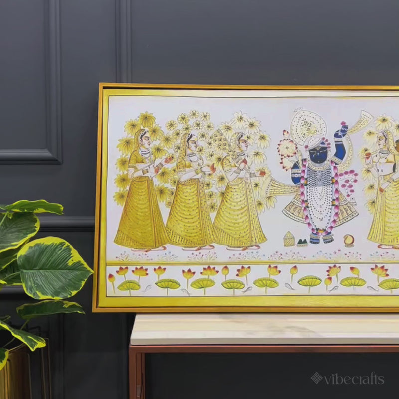 Shrinathji Golden Pichwai Art Premium Wall Painting
