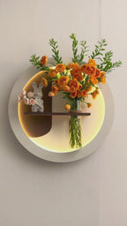 Designer LED Wall Art Panel with Floating Vase Holder