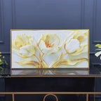 Designer White Tulip Abstract Canvas Wall Luxury Painting