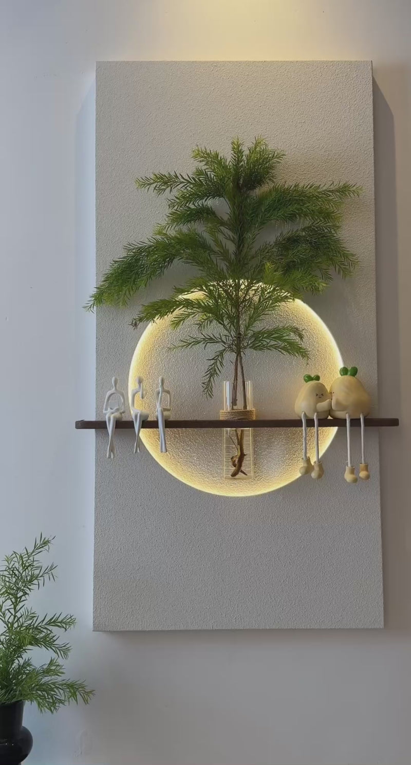 Designer Round LED Wall Decor with Display