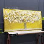 Golden Tree Wall Art Abstract Canvas Painting