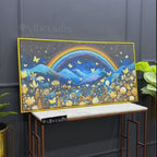 Dreamy Rainbow Abstract Canvas Painting for Home Interiors