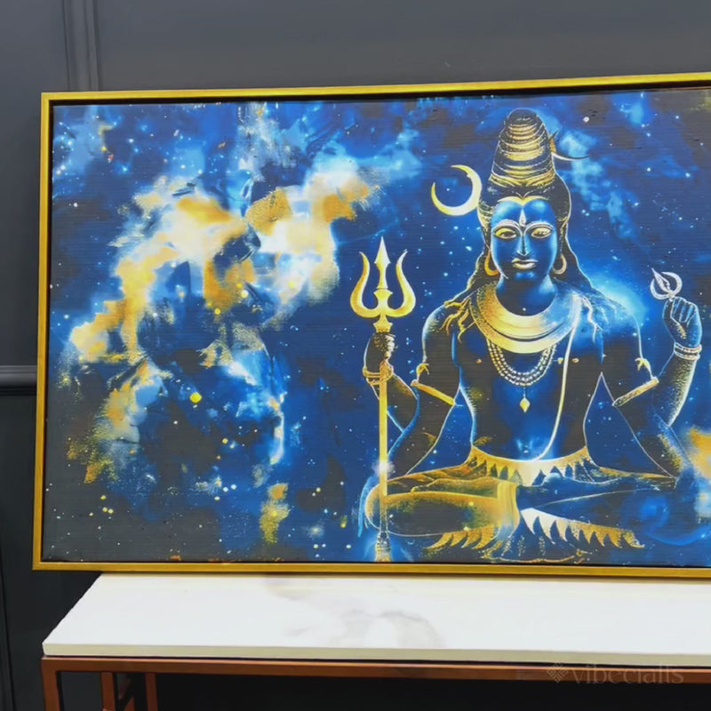 Modern Lord Shiva Canvas Painting for Living Room Wall Décor