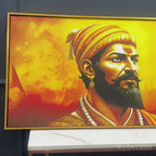 Shivaji Maharaj Warrior Portrait Canvas Wall Painting