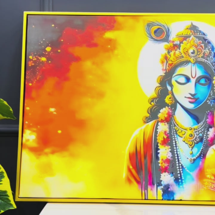 Radha Krishna Traditional Indian Art Painting Wall Décor