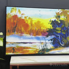 Water Color Landscape of Beautiful Trees Canvas Wall Painting