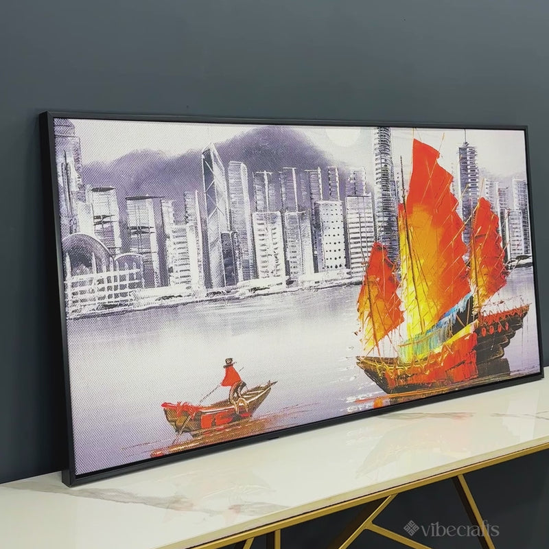 Premium Wall Painting of Victoria Harbor, Hong Kong