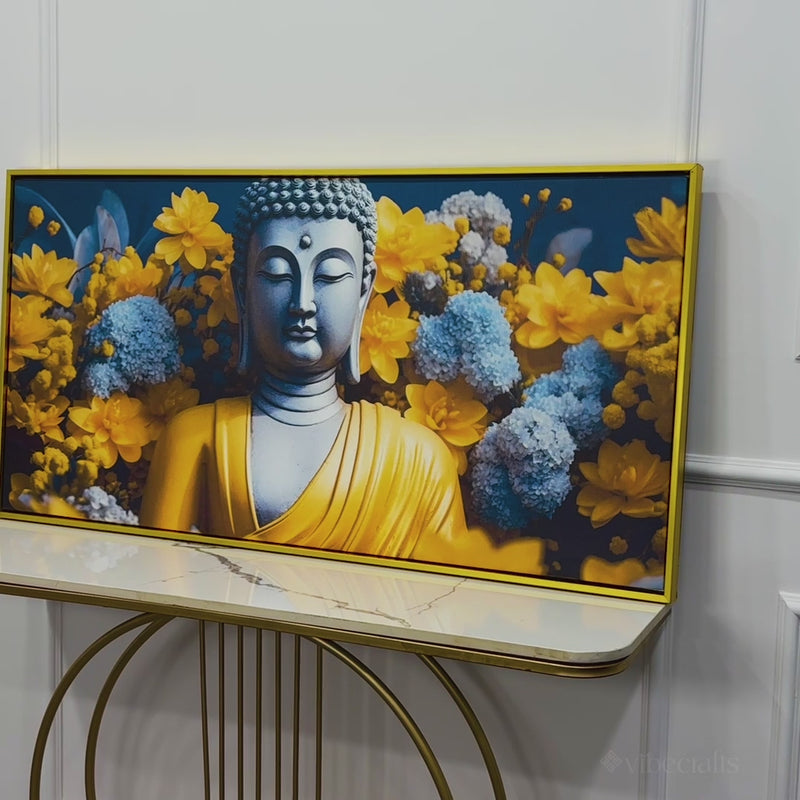 Meditating Buddha Monk Canvas Wall Painting