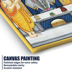 Priest Offering Prayers to Lord Shrinath Ji Pichwai Canvas Wall Painting