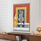 Priest Offering Prayers to Lord Shrinath Ji Pichwai Canvas Wall Painting