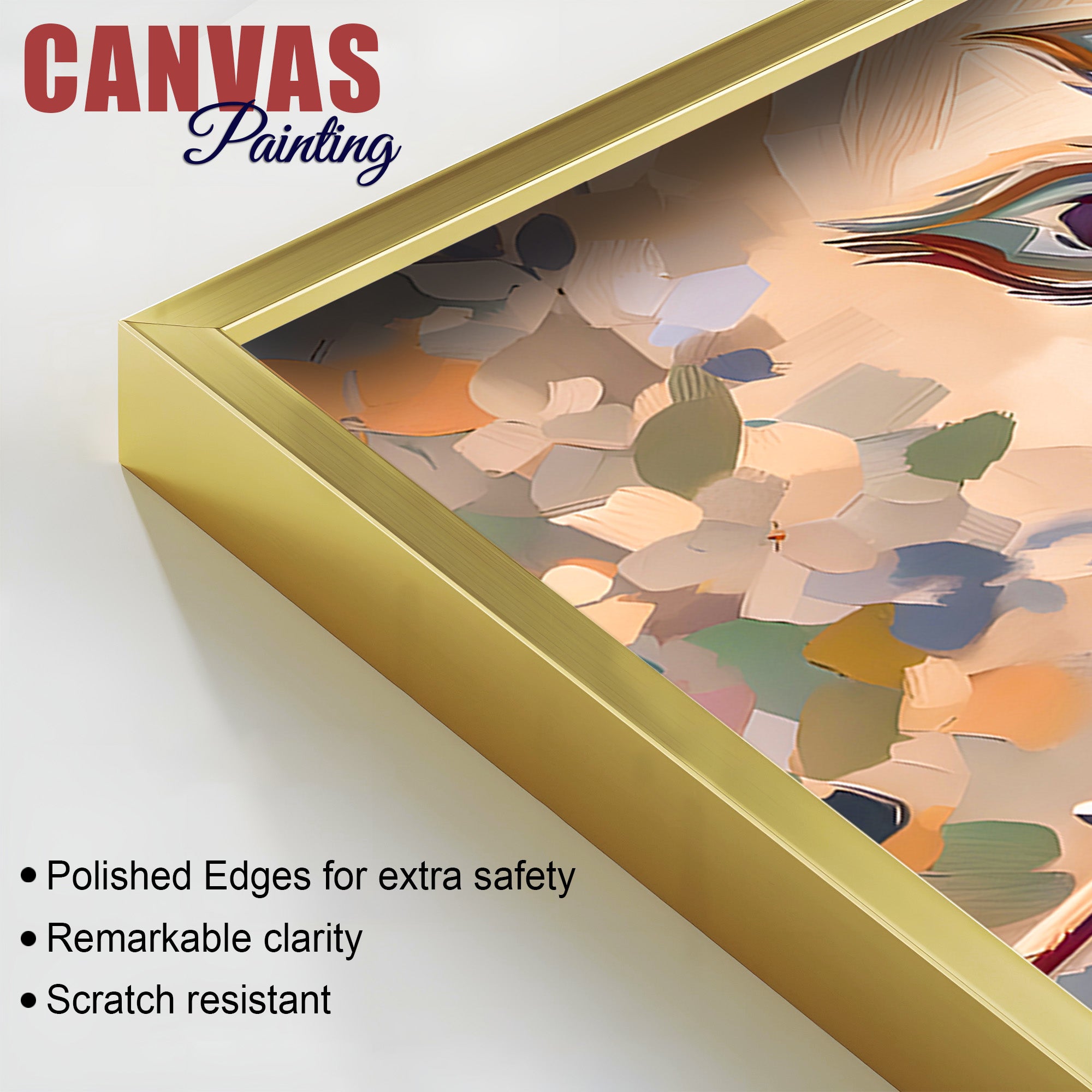 Blissful Lord Krishna Flute Melody Abstract Canvas Wall Painting