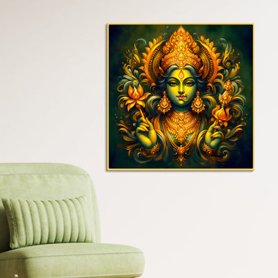 Prosperity Goddess Lakshmi Religious Wall Painting