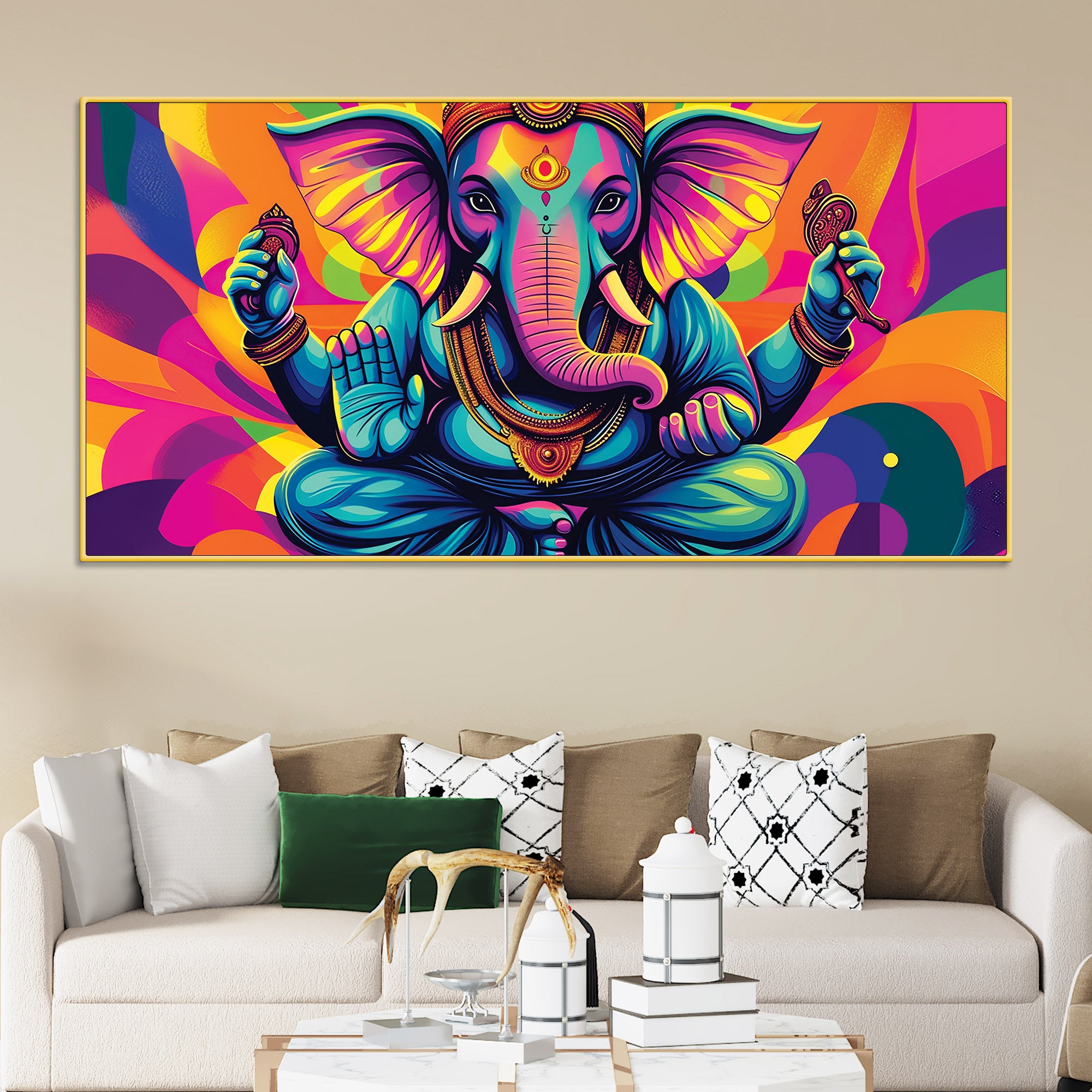 psychedelic-lord-ganesha-colorful-abstract-canvas-wall-painting