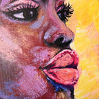 Queen of Fire in Glow Hand Painted Wall Painting with Floating Frame