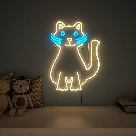 Quirky Cat Design Neon LED Light