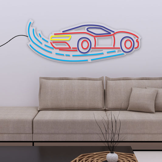 Racing Car Neon Sign LED Light