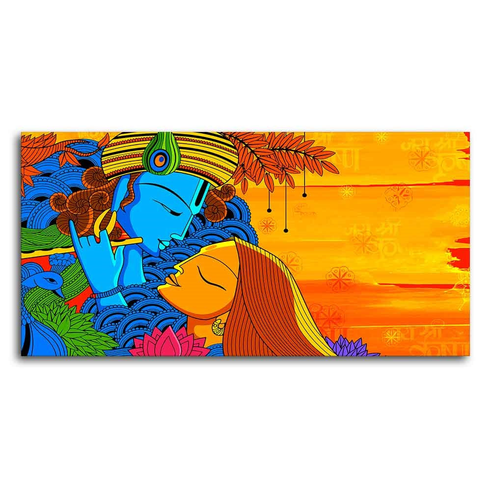 Radha and Kanha Canvas Wall Painting