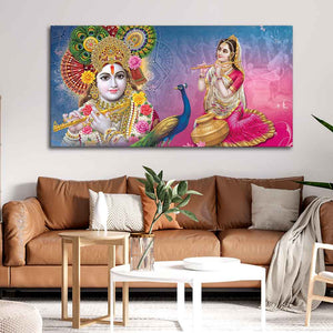 Radha and Kanha Ji Canvas Wall Painting