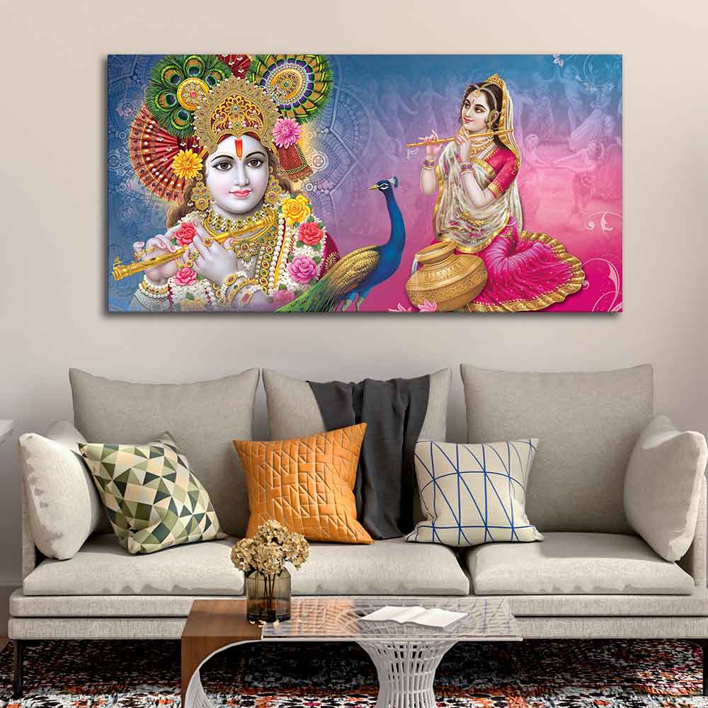 Radha and Kanha Ji Canvas Wall Painting