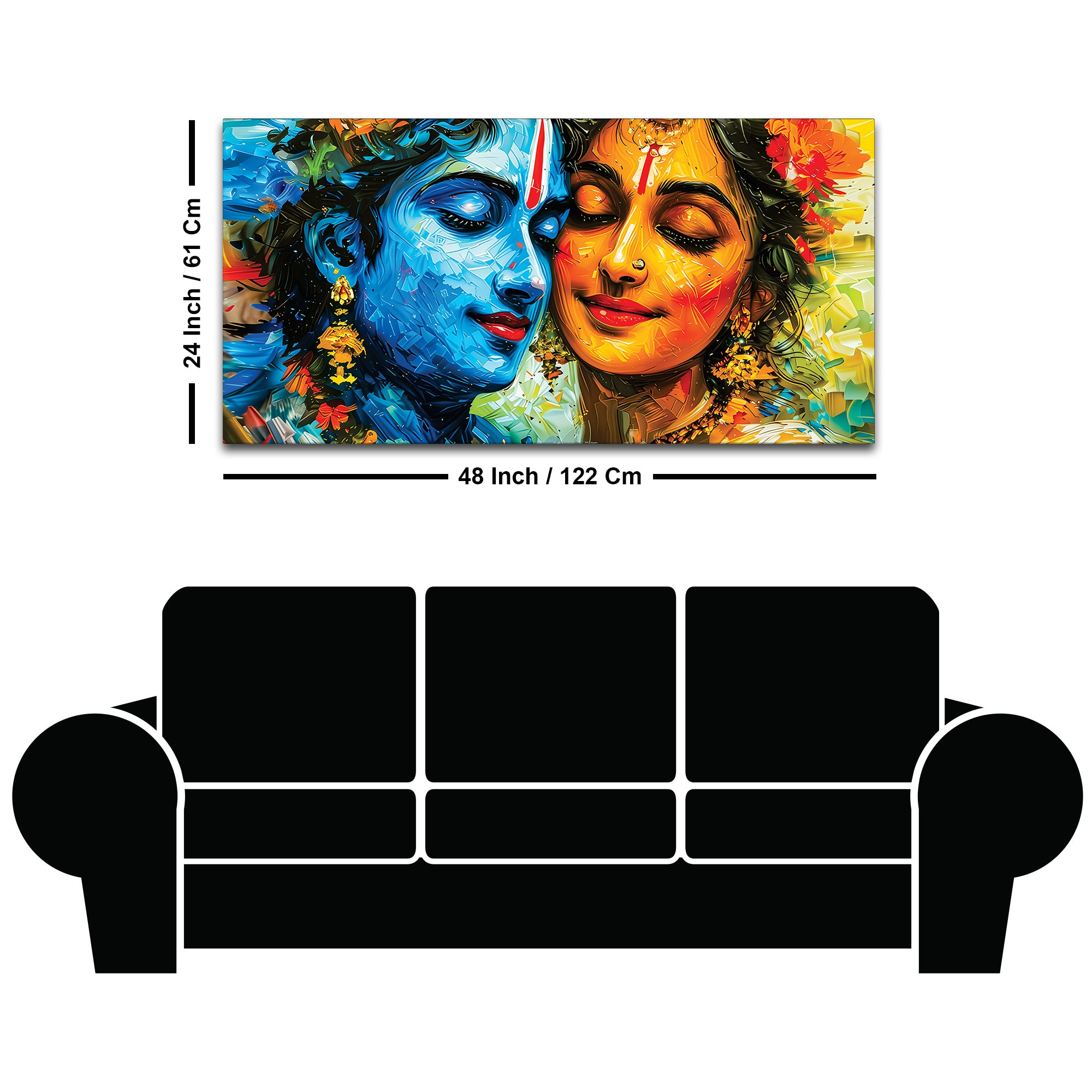 Radha Krishna Canvas Wall Painting for Home & Living Room