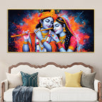 Radha Krishna Color Splash Modern Painting