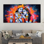 Radha Krishna Color Splash Modern Painting