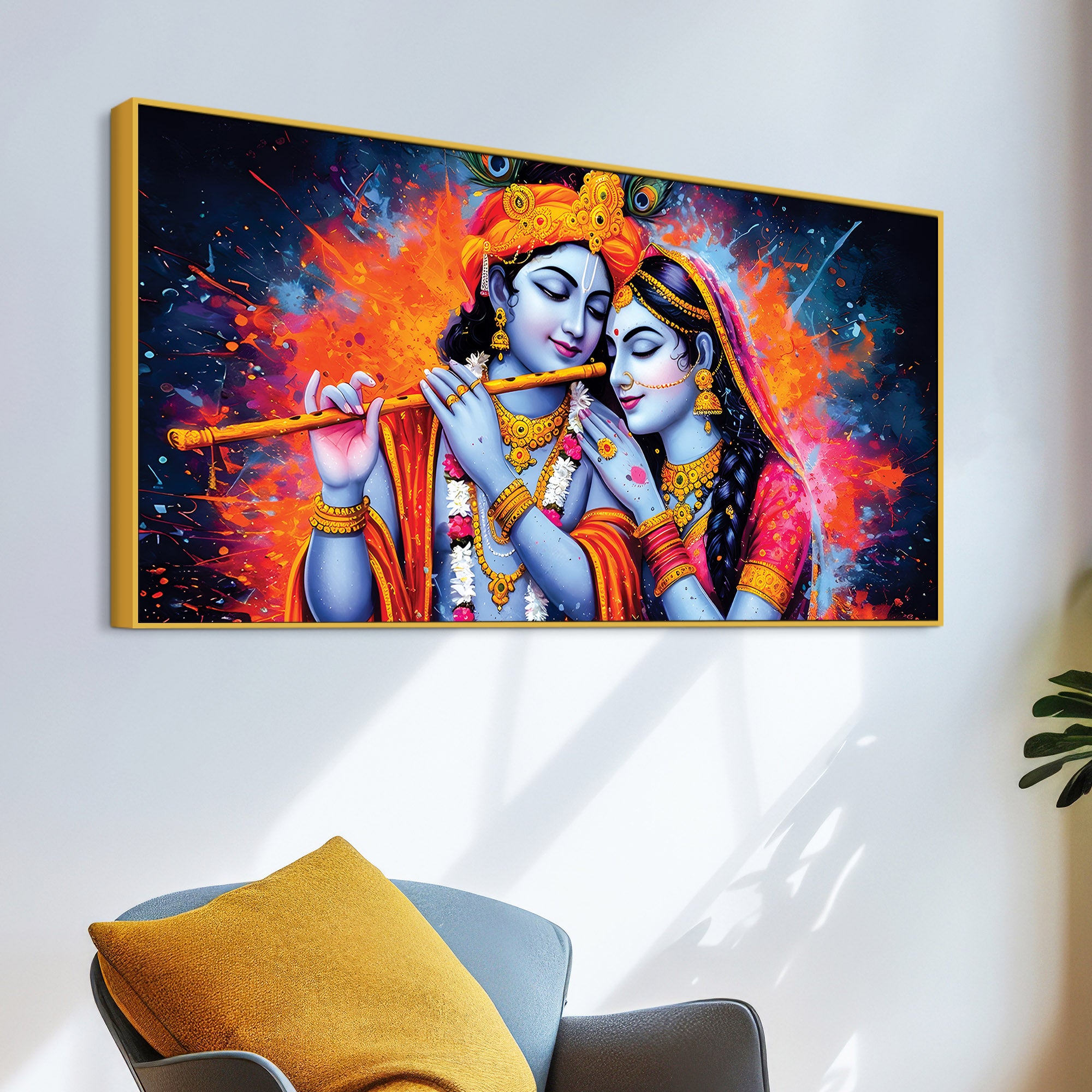 Radha Krishna Color Splash Modern Painting