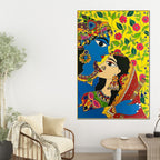 radha-krishna-colorful-madhubani-canvas-painting
