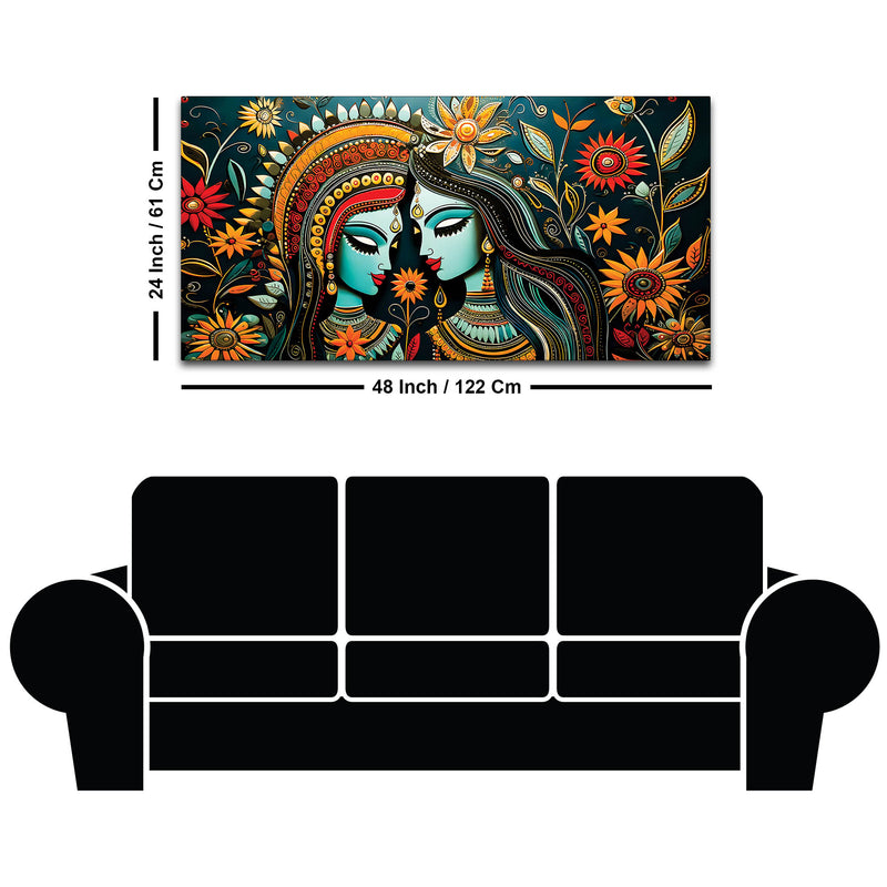 Radha Krishna Decorative Indian Canvas Painting