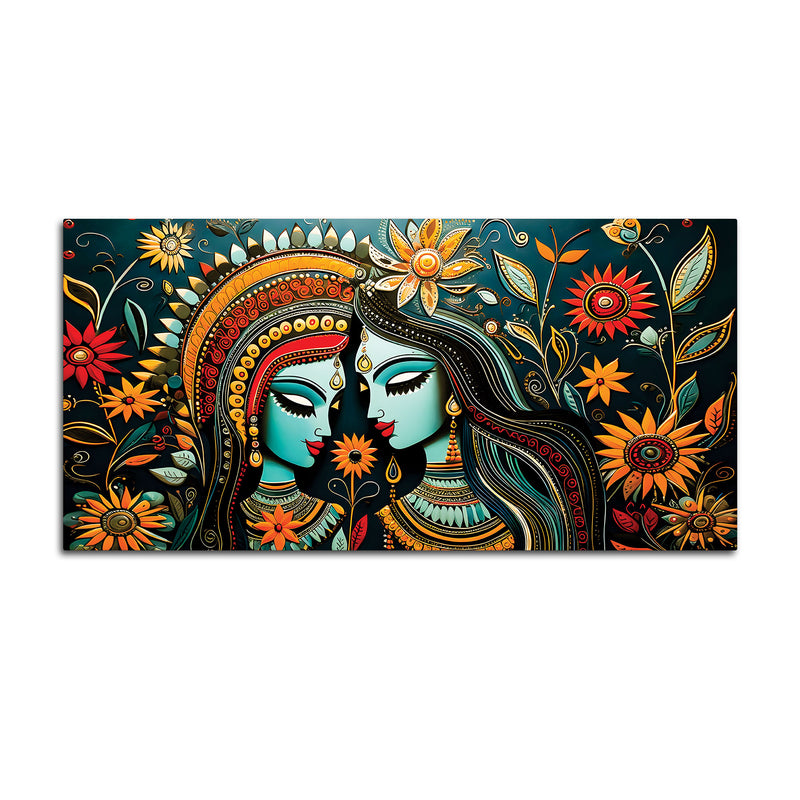 Radha Krishna Decorative Indian Canvas Painting