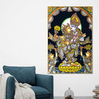 Radha Krishna Devotional Canvas Painting | Indian Religious Wall Art