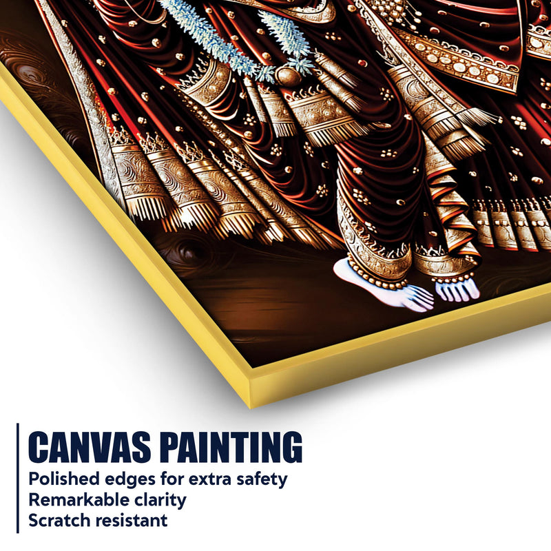 Radha Krishna Devotional Painting | Hindu Religious Décor