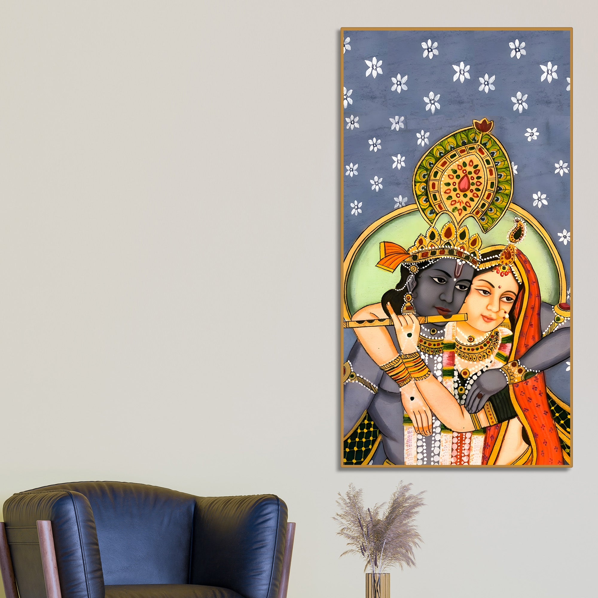 Radha Krishna Divine Canvas Wall Painting | Premium Home Decor Painting
