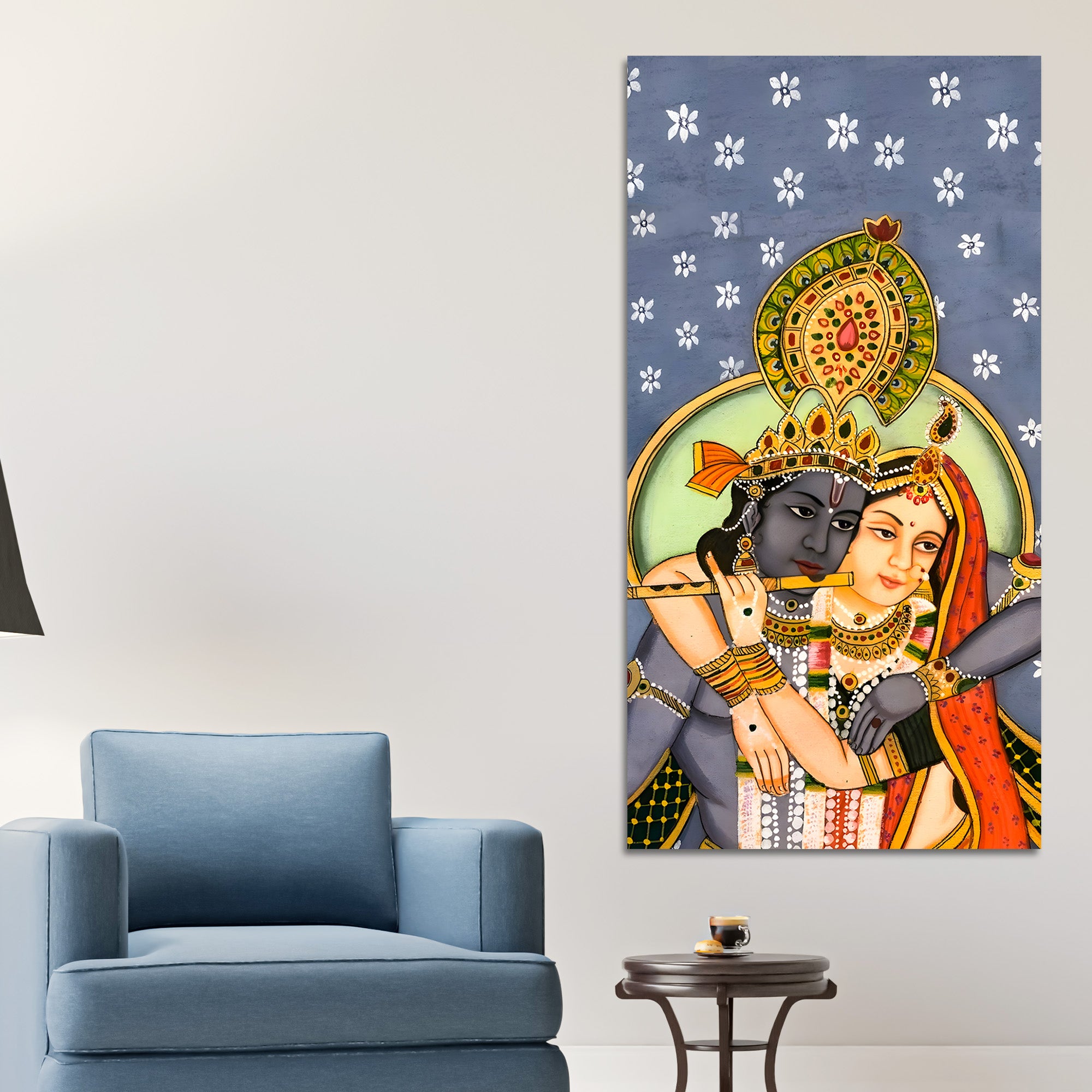 Radha Krishna Divine Canvas Wall Painting | Premium Home Decor Painting