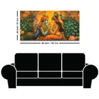 Radha Krishna Divine Peacock Theme Painting