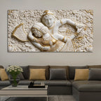 Radha Krishna Eternal Embrace 3D Canvas Wall Painting